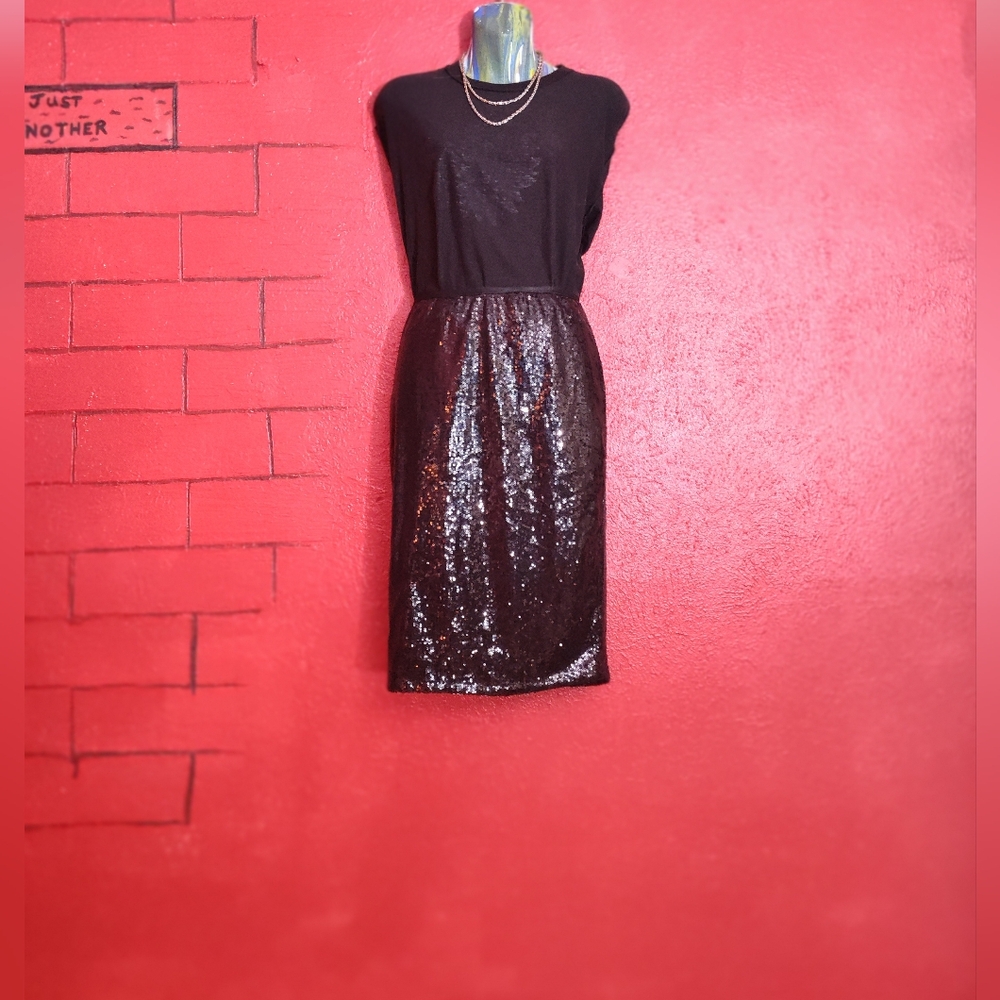 Black sequin skirt